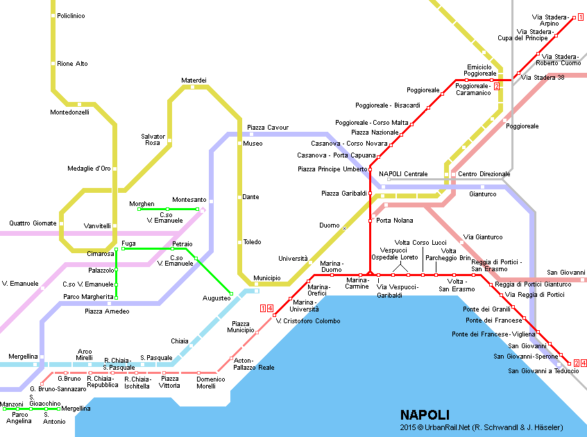 Карта метро Неаполя