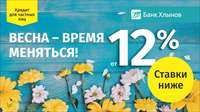 Кредиты в банке «Хлынов» по-прежнему от 12%