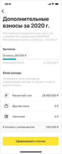 Оплата дополнительных взносов